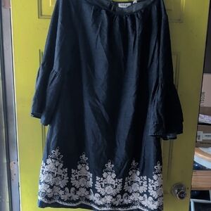 Westport Blue Dress with White Crochet Detailing